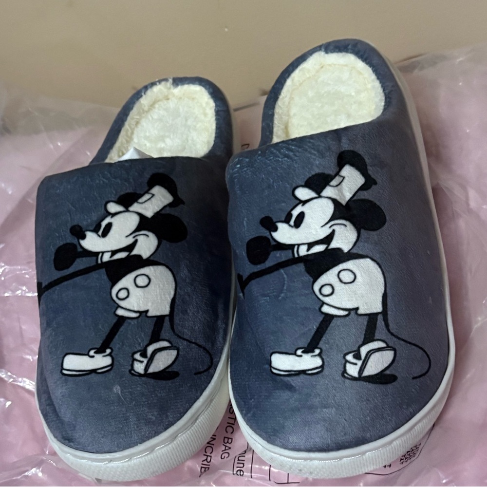 Sale! Mickey Mouse Cartoon Character house shoes/Slippers women’s pink or blue.